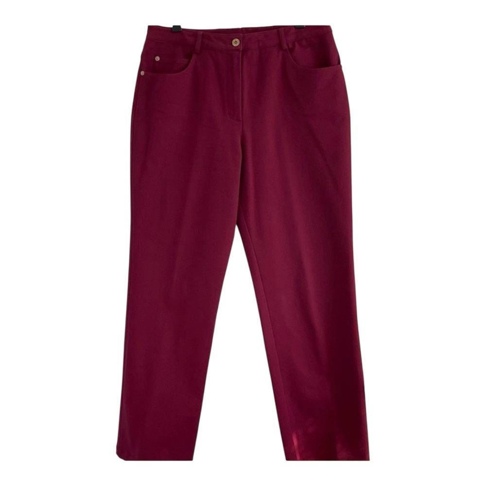 St John Sport Women's Straight Leg Pants - Burgundy